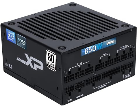 SAMA XP850W PC Power Supply Platinum 80+ ATX3.0 PCIE5.0 Full Voltage 12VHPWR PSU Silent Fan ECO Mode Full Modular ATX Power Supply for 3090Ti 4070Ti 4080 4090 Black