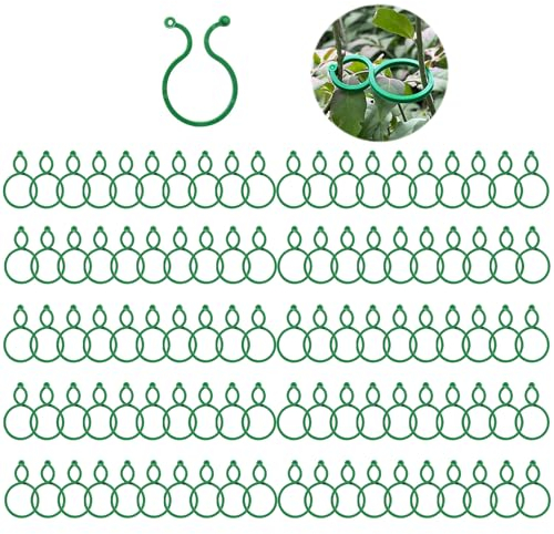 FIBOUND 100 Stück Gartenpflanze Clips Klein Pflanzen Clips, Pflanzen Befestigung Rebenfixierer, Pflanzenklammern zur Unterstützung und Befestigung von Pflanzen,Pflanzenclips Rankhilfen