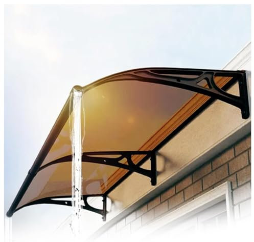Vordach Haustür, Mit Seitenteil Rinne Aluminium Metallgestell Vordach Haustürvordach Haustür Vordach Glas, für Draußen Terrasse,Balkon,Kellertreppe,Hauseingang,32 * 40(80 * 100cm)