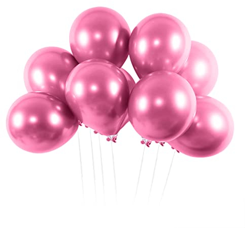 HOPDAY 50 Stück Rosa Metallic Luftballons, 12 Zoll (30cm), Helium Luftballons, Geburtstagsdeko, Unisex-Kinder