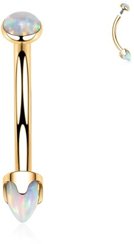 AROWRO ögonbrynspiercing smycke G23 titan ögonbrynsringar ögonbrynshantel navelringar navelringar vertikala labretssmycken läppring rook Tragus Daith örhänge 16G 6–12 mm