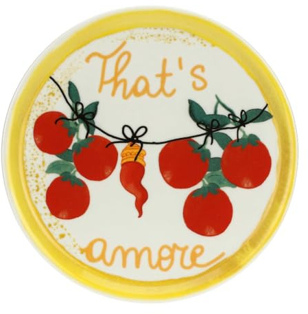 Rose & Tulipani Piatto Pizza That's Amore 31cm Giallo Porcellana