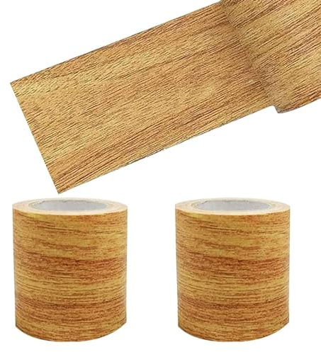 2 Rotoli di Nastro Adesivo Effetto Legno Multiuso Autoadesivo Impermeabile per Mobili, Porte, Pavimenti, Tavoli e Sedie