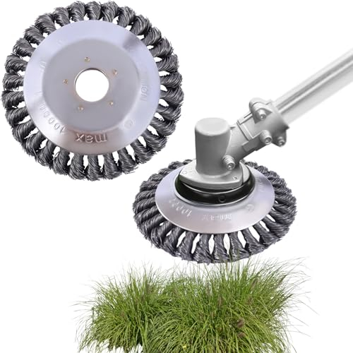 Spazzola per erbacce, spazzola metallica per decespugliatore, spazzola per decespugliatore, spazzola rotonda per decespugliatore, per decespugliatore da 25,4 mm, per la rimozione di erbacce, muschio,