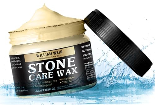 Cera lucidante per marmo – 80 g di cera per la cura delle pietre, granito e detergente | Sigillante ecologico per lucidatura della pietra, cera detergente e manutenzione per piastrelle in ceramica per
