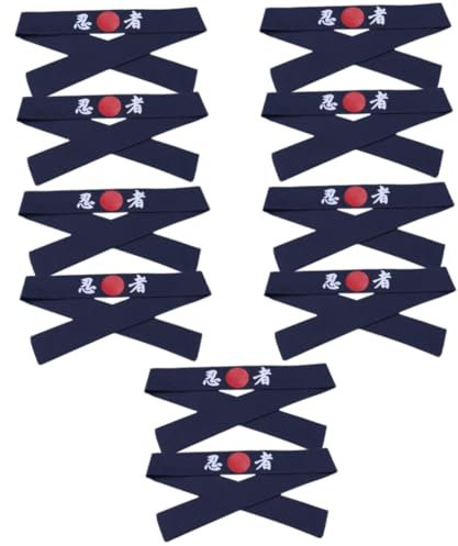 Ipetboom 10pièces Bandeau Pour Hommes Accessoire De Costume De Samurai Pour Décorations De Karaté Et Activités Sportives
