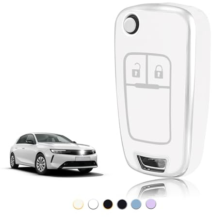 TOOMUME Schlüsselhülle für Opel Vauxhall Corsa E D Adam Astra J Mokka X | Weiches Silikon, Stoßfest, Sturzfest, Kratzfest, Autoschlüssel Schutzhülle für Insignia A Zafira C Meriva B, 2 Tasten