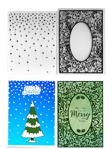 arriettycraft Weihnachts-Prägeschablone für Kartenherstellung, Weihnachtsschneeflocken, Waldtextur, Prägeschablone, Werkzeuge für Papierbasteln, Dekoration, Polymerton, Texturvorlage (Typ 3)