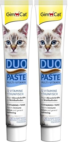 GimCat Duo Pasta multivitaminas y atún - Las valiosas vitaminas Aumentan Las defensas y el Bienestar - 1 Tubo (1 x 50 g) (Paquete de 2)