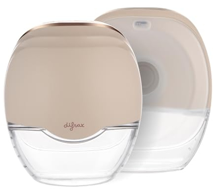 Difrax Elektrische Milchpumpe, handfrei, tragbar, kompakt und leicht, 3 Modi, geeignet für BH, hergestellt aus hypoallergenem Silikon