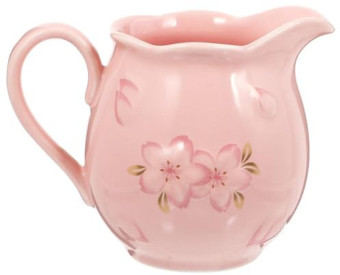 Pot Latte Art Pitcher Sugar and Creamer Side Seasoning Dish Gravy Pitcher Syrup Dispenser Gravy Boat Japanese Salad Dressing Kitchen Supplies Ceramics Ice Cream Cup,Pink