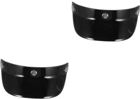 ULTECHNOVO 2piezas Visera De Moto Protección Solar para Cascos Abiertos y Semi Abiertos Visera De Pc Resistente UV y para Accesorios De Motocicleta Negro