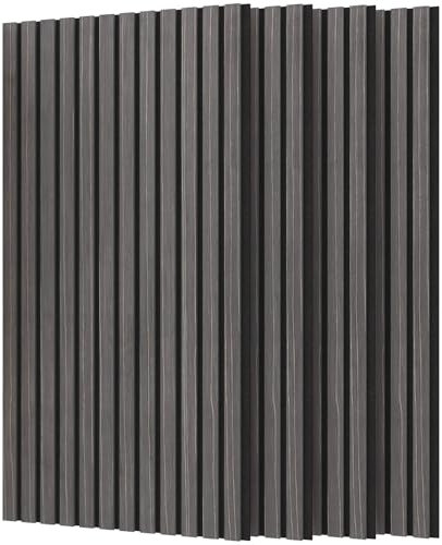 TONOR Lot de 4 Panneau Acoustique Mural Decoratif en Bois, Panneau Tasseau Bois Mural 3D, MDF Convient à la Maison, au Bureau, au Studio, 120 x 60 cm, Ébène
