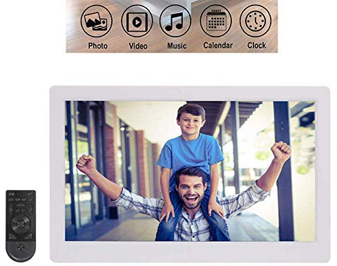 Cadre Photo numérique 15,6 Pouces, écran IPS Full HD 1920X1080 avec télécommande et Fonction de Calendrier Support Cadeau de Lecteur Photo/Musique/vidéo