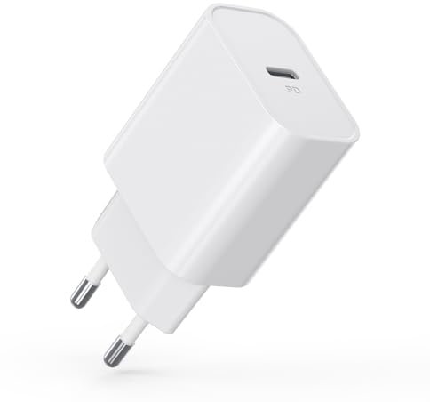 30W Chargeur i-Phone, Chargeur USB C, PD 3.0 Chargeur Rapide, Adaptateur USB-C Alimentation Compatible avec i-Phone 16/15/14/13/12 Plus Pro Max Mini, iPad, Samsung Galaxy S24/S23/22 (1-Pack)