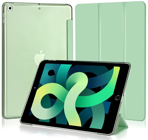 4UBonLife Coque pour iPad 10,2 Pouces 9ème/8ème/7ème Génération 2021/2020/2019, Housse Étui de Protection Léger Coque Arrière en PC Rigide Translucide Givré pour iPad 9/8/7, Vert Menthe