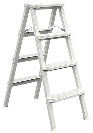Scala pieghevole a 3 gradini resistente con piattaforma antiscivolo Capacità di carico 150 kg Scala multifunzione in alluminio per interni ed esterni, sicura per cambiare le lampadine e altro ancora