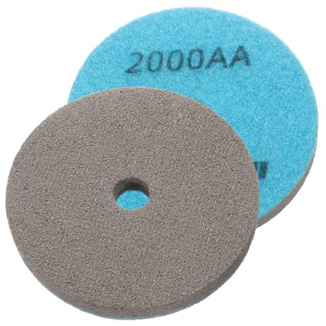 QUARKZMAN 2pcs Tampone Diamantato per Lucidatura 4 Diametro 2000 Grit Smeriglio fibre Tampone per Lucidatura a Umido Disco per Pietra Calcestruzzo Marmo Lucidatrice Blu Grigio