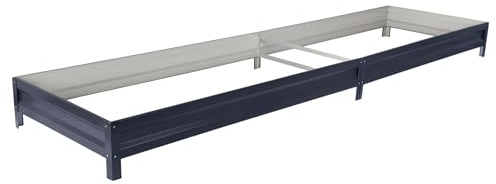 Gardj Hochbeet aus verzinktem Stahl für Garten & Gewächshaus - stabiles Metall Beet mit Verschraubung – ideal für Gemüse und Blumen - wetterfest & rostfrei (Graphit, Höhe - 20cm., 2x1)