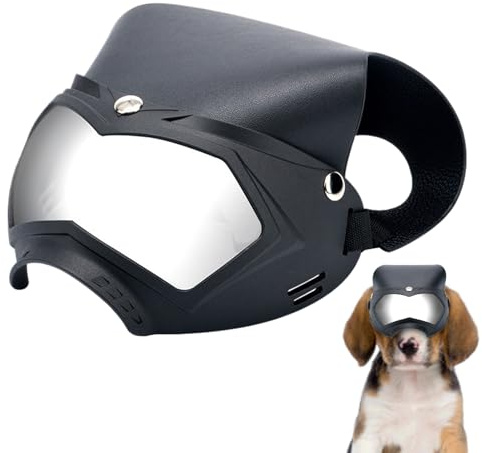 Grandi occhiali da sole per cani – visiera anti-neve con filtro UV, casco protettivo antiurto con cinghia regolabile, accessorio per animali domestici rimovibile per attività all'aperto, campeggio e