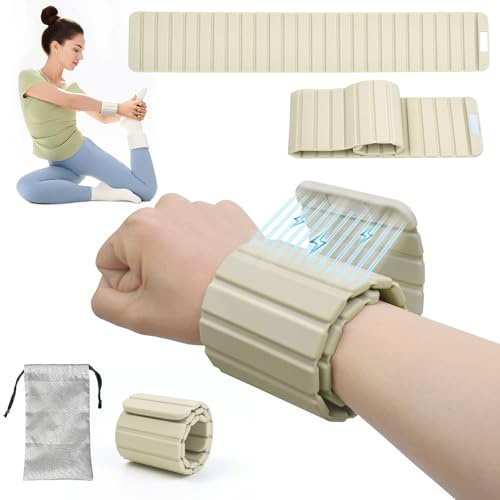 FINDAMAZE Magnetische Handgelenk Gewichte/Knöchelgewichte Set,0,5 Zoll ultradünnes verstellbares Design Ankle Weights Pilates,für Yoga, Pilates, Schwimmen, Fitnessstudio 2er-Set (je 0.5kg)