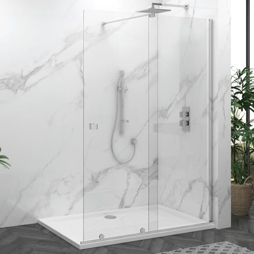 Luton 1500mm Walk in Sliding Shower Door Screen for Wet Room Cubicle Enclosures 8mm Toughened Safety Glass - 1950mm Tall