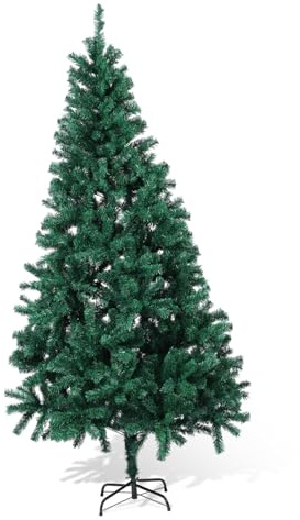 Ciieeo Sapin De Noël Artificiel avec Feuillage Vert Réaliste Montage Facile Et Support Métallique Robuste pour Décoration Intérieure Et Extérieure