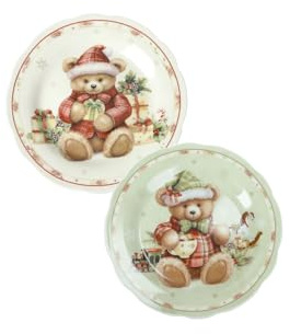 BRANDANI “Coccole” Piattino set 2 pz in porcellana Ø 19 cm – Forno, microonde, freezer, lavastoviglie.