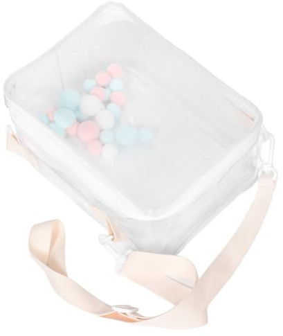 CLISPEED Bolsa Transparente para Muñecas de Algodón PVC Duradero Cierre de Cremallera Bolsa Portátil con Correa para Almacenamiento y Transporte de Figuras Coleccionables