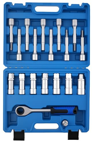maXpeedingrods 1/2 Vierkantantrieb Universal Stoßdämpfer Federbeinlager Steckschlüssel Muttern Set, Federbeinlagerung Stoßdämpfer Nuss Werkzeug Satz Federbein Domlager Wechsel