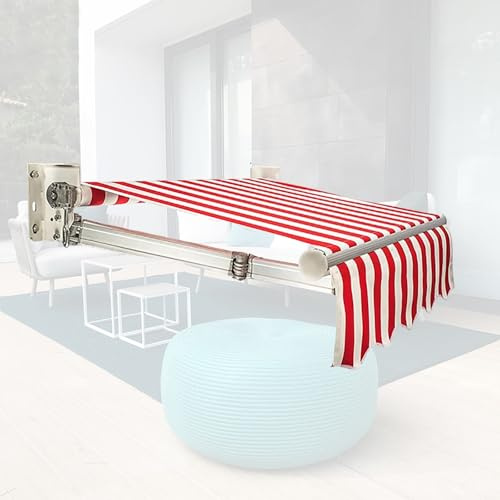 Einziehbare Seitenmarkise, einziehbare Markise mit verstellbarem Vordach, wasserdicht, Sonnenschutz for Fenster, Tür, Terrasse(13.1x8.2FT)