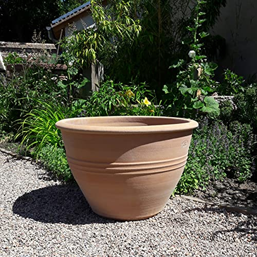 Grand Pot de Fleurs en céramique Palatina, Pot de Fleurs en Terre Cuite 60 cm | Pot de Fleurs Haut | Jardinière à Planter Directement | Terrasse extérieure Jardin