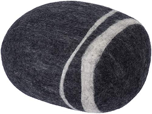 myfelt Hugo - Filz Kieselstein, Meditationskissen, Yogakissen, Dekokissen dunkelgrau rund - Größe M