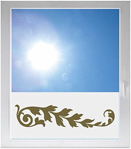 INDIGOS UG - Fensterfolie Blickdicht Farnblatt Ornament - 800x500 mm - Sonnenschutzfolie Fenster - Sichtschutzfolie Fenster Bad, Küche, Fenster, Milchglasfolie