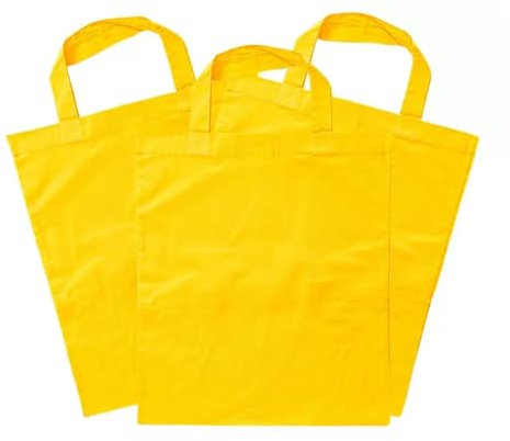 CREATIV DISCOUNT® NEU Sparpack, Baumwolltasche, Gelb, 24 Stück