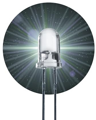 Lumetheus LED 5mm Farbe weiß 25000 mcd 25 Stück Leuchtdiode extra hell 3V weiße Diode 2 Pin LEDs