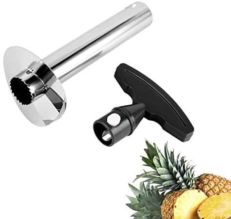EUROXANTY Cortador de piña | Pelador de piña | Acero Inoxidable | Pelar y Cortar sin Esfuerzo | Mango ergonómico | Vaciador de 25 cms de Profundidad.