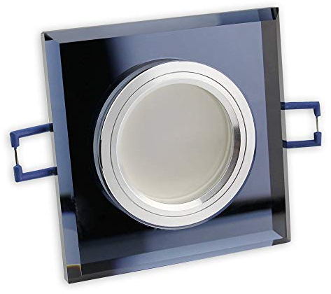 6x LED Einbaustrahler Set schwarz - eckig aus Glas 3 Watt warmweiß 230V - GU10 Einbauleuchte 60mm Bohrloch Einbau-Spot Decken-Strahler Deckeneinbaustrahler Deckeneinbauleuchte