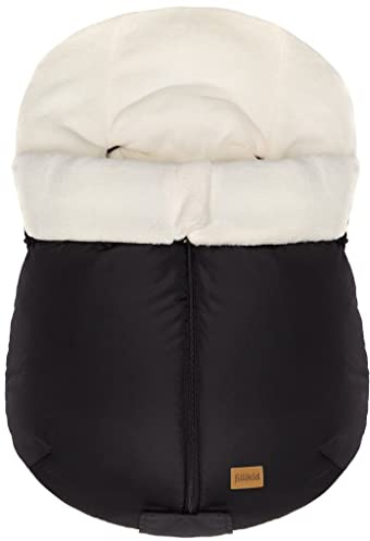 Fillikid Fußsack Sella für Babyschale und Babywanne aus weichem Fleece – Winter-Fußsack für Babys (geeignet für 3- und 5-Punkt-Gurt) – Schwarz (Product)