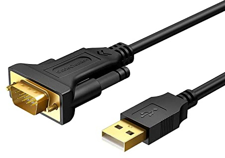 CableCreation Adaptador USB a RS232 de 3 m chapado en oro USB 2.0 a RS232 macho DB9 serial, compatible con caja registradora, módem, escáner, cámaras digitales, CNC y superiores, color negro