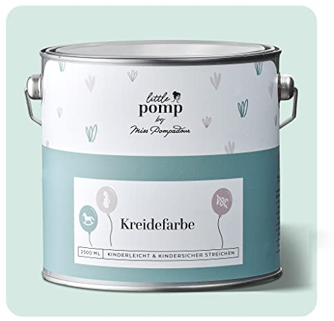 MissPompadour Wandfarbe Kinderzimmer Grün & Zauberhaft 2,5L mit hoher Deckkraft - geruchsneutrale, spritzfreie Kreidefarbe - atmungsaktiv, wasserbasiert, VOC-frei - LittlePomp