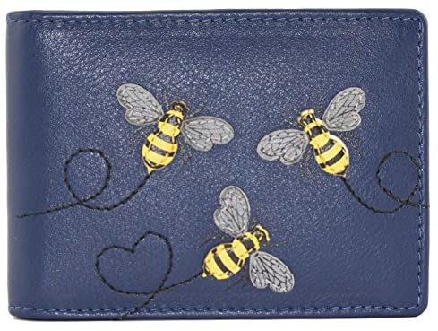 Mala Leather Suri Collection 687TC_92 - Soporte para tarjeta de viaje y boleto de temporada, Blue, Talla única, Moderno