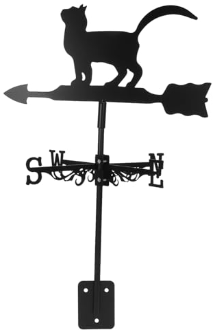 Wetterfahne Mit Katze – Rostfreies Metallornament Ideal Für Garten- Und Terrassenbausatz