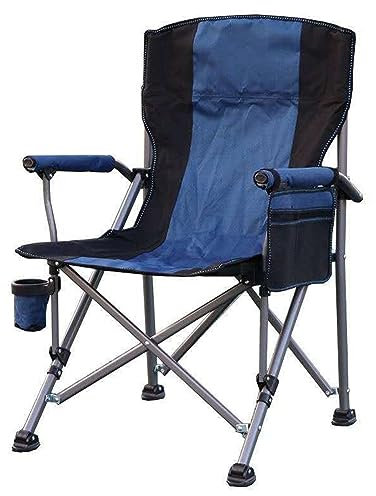 PIPOEI Faltbarer Angelstuhl Tragbare Campingstühle Sessel All Terrain Strandstuhl mit Rucksack bis 150kg Klappstuhl für Camping Outdoor Garten Balkon Strand Blue