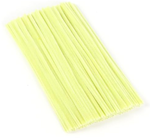 100 Stück Pfeifenreiniger, Hellgelb Pfeifenreiniger Chenilledraht 30cm, Pfeifenputzerdraht für Handwerk DIY Craft Projekt Chenilledraht Biegeplüsch zum Basteln und Dekorieren Pipe cleaner light yellow