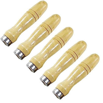 Homoyoyo 5 Piezas Pequeño Mango De Madera Para Limas Mangos De Madera Mango De Archivo Artesanal Raspar Mango De Herramienta De Corte De Madera Ferramentas Bambú Pequeña Trabaja