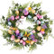 Tsffae Couronne D'oeuf De Pâques Fleur Artificielle Couronnes De Pâques Porte Porte Couronne De Fleur Colorée avec des Œufs De Pâques pour Les Décorations De Printemps De Pâques