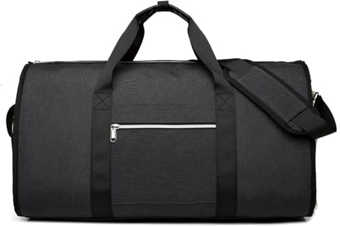 Hixingo Handgepäck-Kleidersack, Umwandelbarer Anzugtasche, Schwarz Kleidersack, Weekender Nachttasche mit Schuhbeutel, die 2-in-1-Hängekoffer-Reisetaschen, für Reisen Koffer (Schwarz)