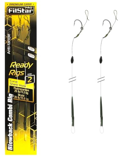 PRO FILSTAR BlowBack Combi Rig - Ami da Pesca N2 Filo da Pesca | Fluorocarbon & Intrecciata 15,9kg - Anti Tangle - Accessori Carpa - Carpfishing - Pop Up Fishing Hook - Ganci Boiles