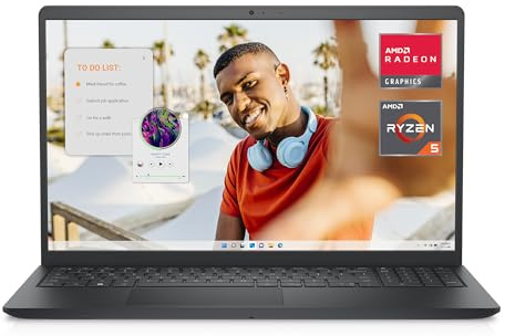 Dell Inspiron 15 3535 Laptop 15.6 Inch FHD 120Hz, AMD Ryzen 5 7520U, 8GB RAM LPDDR5, 512GB SSD, AMD Radeon Graphics, Intel Wi-Fi 6, Windows 11 Home, German QWERTY Black